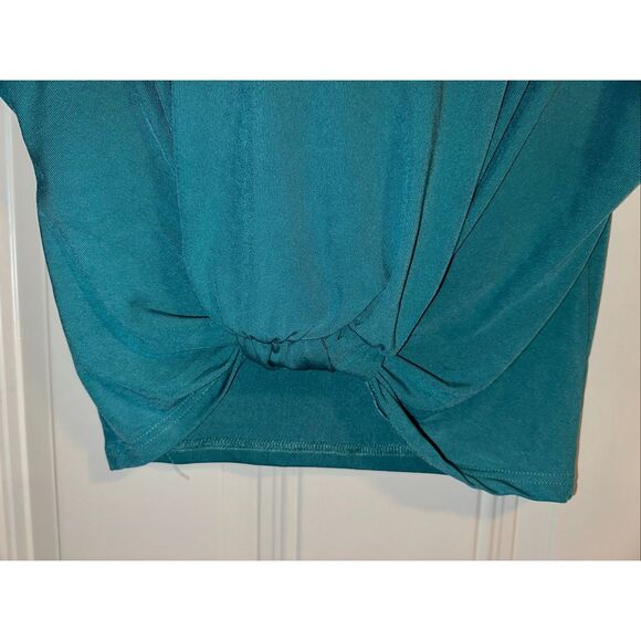 Cider Knotted Solid Crop Top – Teal, Women’s Size Small - Picture 3 of 7